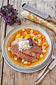 Boiled beef with horseradish