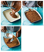 Preparing chocolate pudding