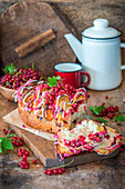 Pull apart bread with red currant