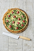 Kale quiche with meatballs