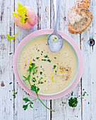 Turnip soup with herbs