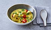Vietnamese chicken curry with coconut and cherry tomatoes
