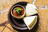 Mexican tomato salsa with tacos