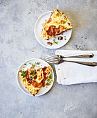 Minced meat 'Bobotie' made in a hot-air fryer