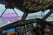 View through airliner heads-up display