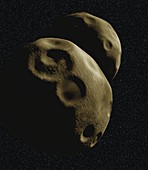 Binary asteroid, illustration