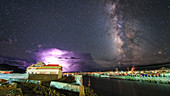 Thunderstorm and Milky Way over Yaqing Monastery