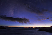 Twilight and Milky Way over Yamdrok Lake