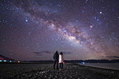 Lovers viewing the Milky Way