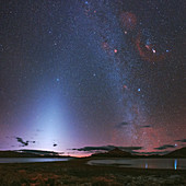 Zodiacal light and Milky Way before dawn