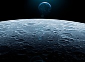Earth from lunar orbit, illustration