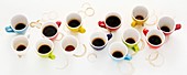 Colourful cups of coffee