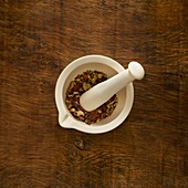 Pestle and mortar used for alternative medicine