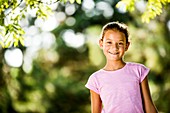 Girl smiling in park