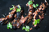 Spare ribs with an oriental marinade and coriander