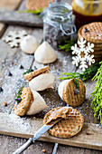 Sweet Merengue Nuts with Oatmeal Cookies and Nut Butter