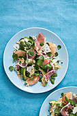Ham, avocado, watercress and grapefruit salad