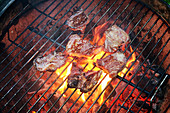 Wagyu steaks on a grill