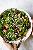 Citrusy Roasted Beet and Kale Salad