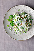 Risotto with mange tout and mascarpone