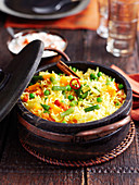 Vegetarisches Biryani (Reisgericht, Indien)