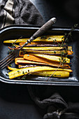 Colourful roasted carrots