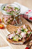 Sourdough bread with pickled ham