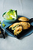 Cheesy onion and spinach jaffles
