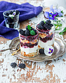 Blackberry cream cheese trifle