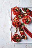 Caprese roasted red peppers
