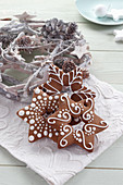 Christmas gingerbread in the shape of a star