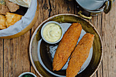 Breadcrumbed fried paprika with mayonaise sauce