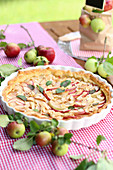 Apple tart with flaked almonds