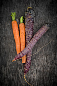 Carrots on Wooden Background