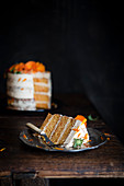Carrot Cake Decorated with Calendulas