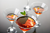 Cocktail glasses with Negroni
