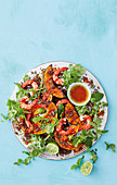 Smoky chipotle pumpkin and prawn salad