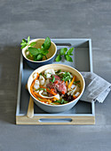 Pho (Vietnamese broth) with beef