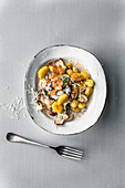 Ricotta gnocchi with wild mushrooms and crunchy breadcrumbs