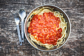 Pasta with a tomato sauce