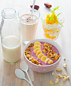 A blueberry and banana bowl