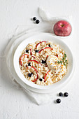 Apple and blueberry risotto with grappa and mascarpone