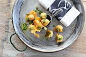 Parmesan dumplings with pesto