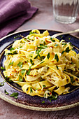 Tagliatelle with crab meat and saffron (Italy)