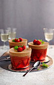 Strawberry jelly pots