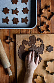 Making gingerbread cookies