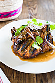 Mexican barbecue chicken with salsa pasilla