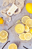 Lemon Curd with Vanilla and Sliced Lemons