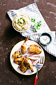Fried cider chicken with potato and leek puree
