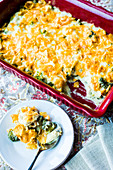 Chicken casserole with broccoli and cheese
